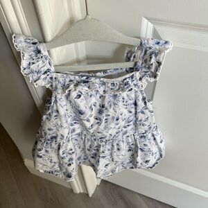 Joie Girls Floral French Toile Ruffle Top Size 4T